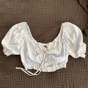 Light Blue Women's Puff Sleeve Crop Top. New.